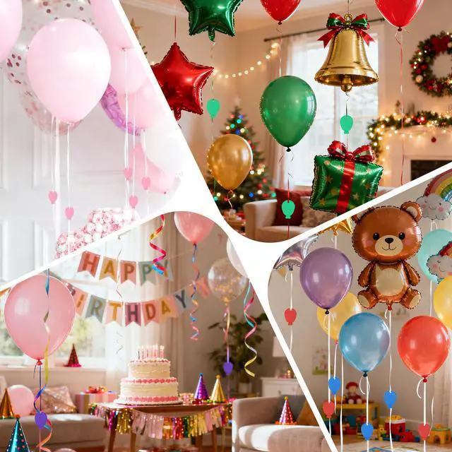 Alt view image 5 of 7 - 15 PCS Colorful Plastic Balloon Weights, Balloon Shape Design | Reusable Helium Balloon Weights for Weddings, Birthdays, Parties, Decorations