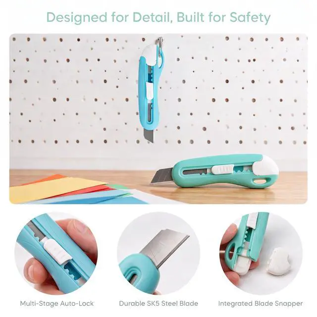 Alt view image 4 of 6 - 6 Pack Utility Knives, Retractable Box Cutters for Daily UseOffice & DIY