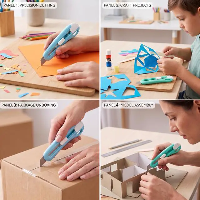 Alt view image 5 of 6 - 6 Pack Utility Knives, Retractable Box Cutters for Daily UseOffice & DIY