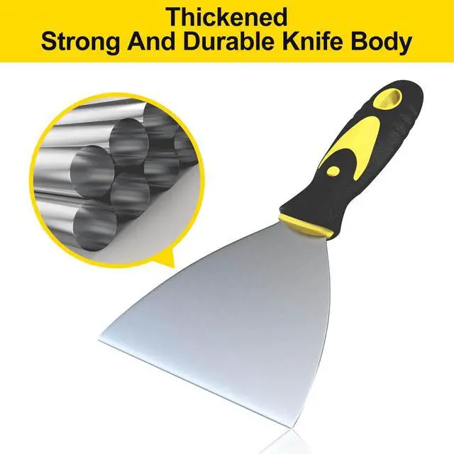 Alt view image 4 of 6 - 5Pcs Putty Knife, Set, 1" 2" 3" 4" 5" Scraper, Spackle Knife, Paint Scraper, Scraper Tool, No Rusting, Perfect For Repairing Drywall, Removing Wallpaper, Mud, Plaster Scraping