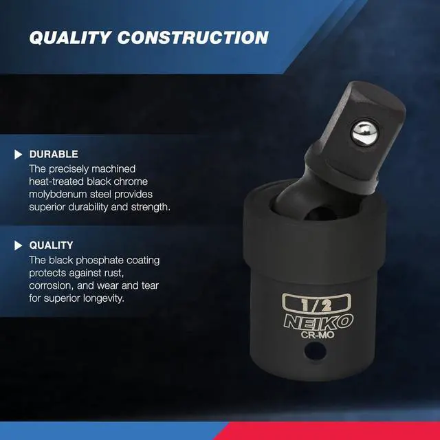Alt view image 5 of 7 - 02430A 1/2 Drive Universal Joint Swivel Socket Adapter | Cr-Mo Impact Grade