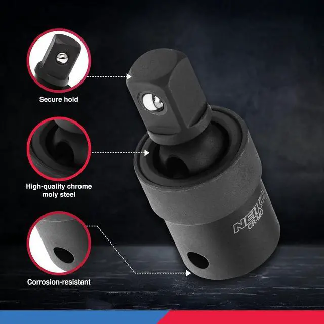 Alt view image 7 of 7 - 02430A 1/2 Drive Universal Joint Swivel Socket Adapter | Cr-Mo Impact Grade
