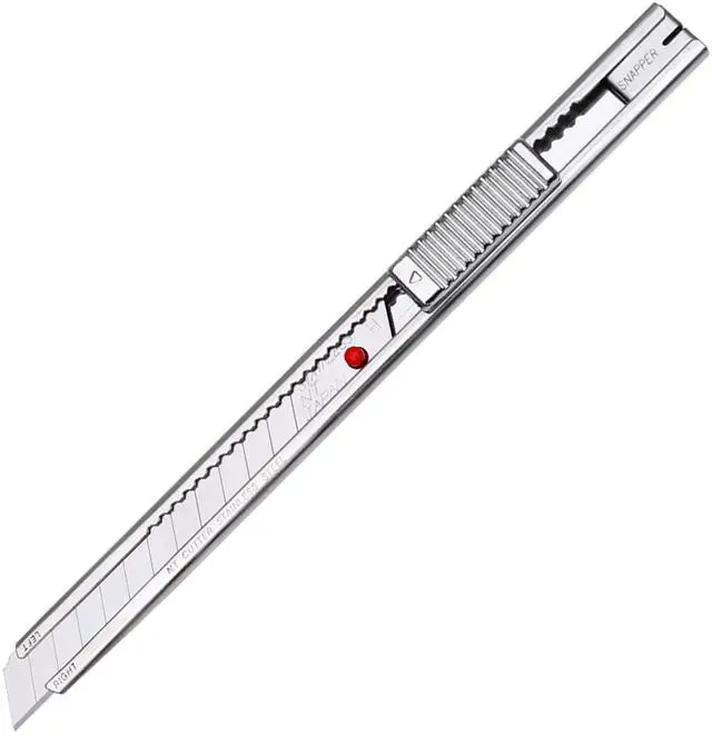 Main image of PRO Auto-Lock Stainless Steel Utility Knife (A-1P) 9mm | Red Dot, 58-degree Stainless Steel 9mm Blade, 1 Cutter