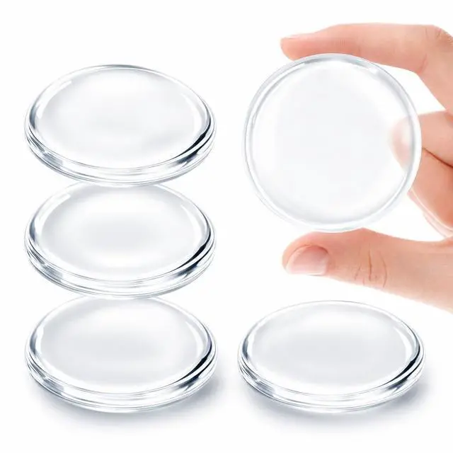 Main image of Clear Silicone Door Stoppers for Wall Protection Self Adhesive Rubber Bumpers (Round), 4 Pack, Noise Reducing Door and Furniture Wall Protectors, Transparent