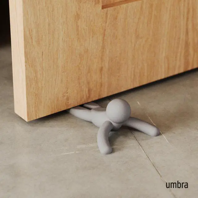 Alt view image 2 of 7 - Buddy Door Stop, Door Stopper for Bottom of Door, 1-Pack, Dark Grey | Soft rubber construction, protects floors from scratches, slip resistant wedge, fits multiple floor types