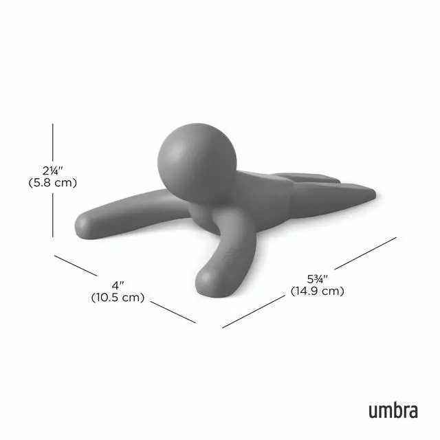 Alt view image 3 of 7 - Buddy Door Stop, Door Stopper for Bottom of Door, 1-Pack, Dark Grey | Soft rubber construction, protects floors from scratches, slip resistant wedge, fits multiple floor types