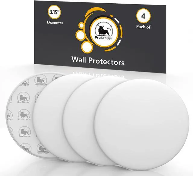 Main image of Door Stoppers - Large 3.15" (4 Pack) - Strong Adhesive Backing | Quiet & Shock Absorbing Silicone Door Stoppers for Walls - Door Knob Wall Protector - Door Stop Bumper - Prevent Wall Damage