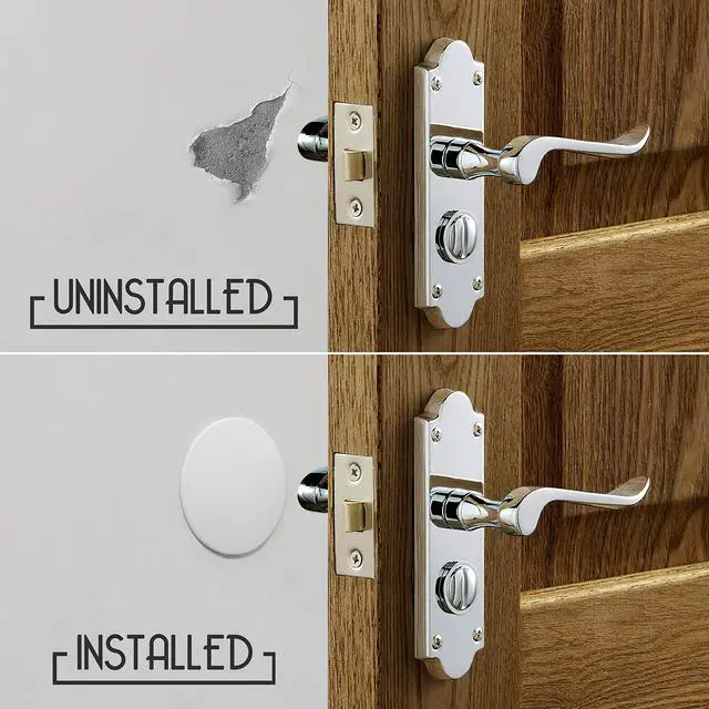 Alt view image 4 of 7 - Door Stoppers - Large 3.15" (4 Pack) - Strong Adhesive Backing | Quiet & Shock Absorbing Silicone Door Stoppers for Walls - Door Knob Wall Protector - Door Stop Bumper - Prevent Wall Damage