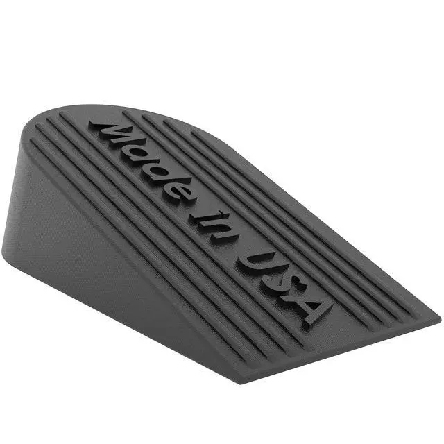 Alt view image 2 of 7 - Large Big Rubber Door Stopper Made In USA - Door Stop Wedge for Carpet, Tile, Concrete Floor, Tall Door Stoppers for Bottom of Door - Heavy Duty for Commercial & Home - 6.5 x 2.75 x 1.9 Inches - Black