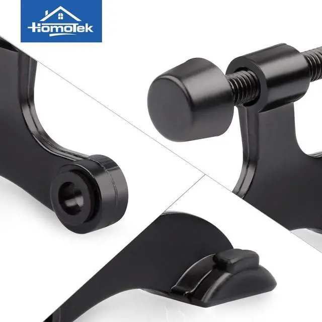 Alt view image 5 of 6 - 6 Pack Hinge Pin Black Door Stopper,Adjustable Deluxe Heavy Duty Door Stopper 2-1/2"x1-3/4,with Black Rubber Bumper Tips