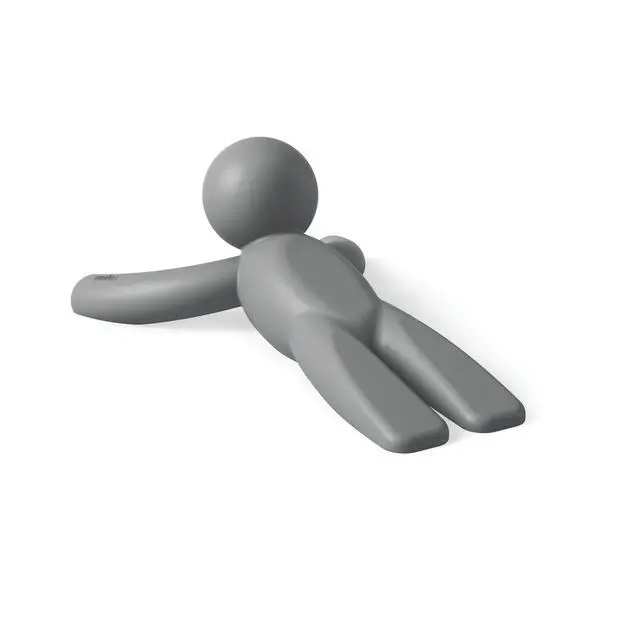 Alt view image 4 of 7 - Buddy Door Stop, Heavy-Duty and Flexible, Soft-Touch Finish, Protects Your Floors, Grey, 2-Pack