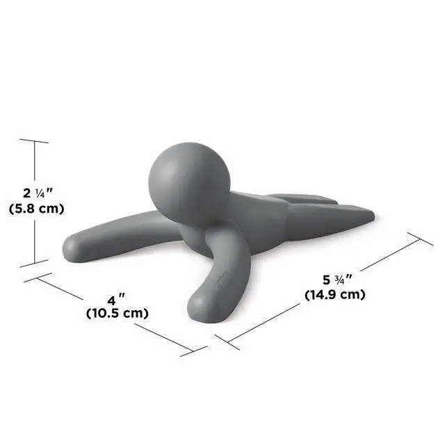 Alt view image 3 of 7 - Buddy Door Stop, Heavy-Duty and Flexible, Soft-Touch Finish, Protects Your Floors, Grey, 2-Pack