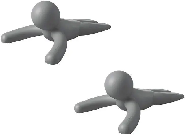 Main image of Buddy Door Stop, Heavy-Duty and Flexible, Soft-Touch Finish, Protects Your Floors, Grey, 2-Pack
