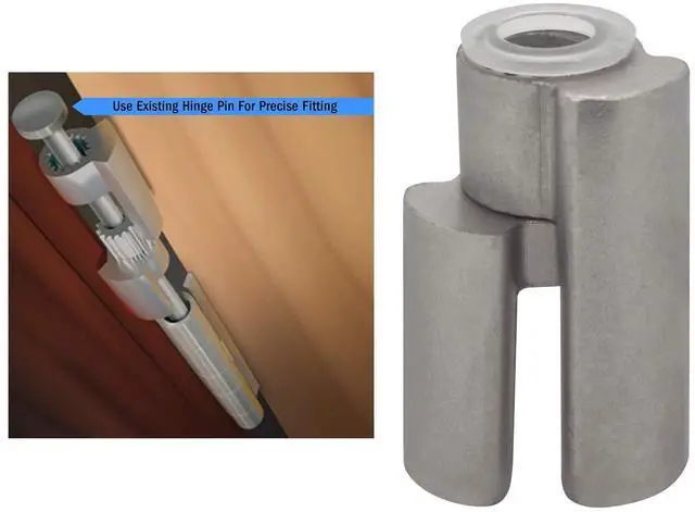 Main image of Door Saver 3 III Hinge Pin Stop for Residential Doors Fits All 3"" to 4-1/2"" Hinges (Satin Nickel)