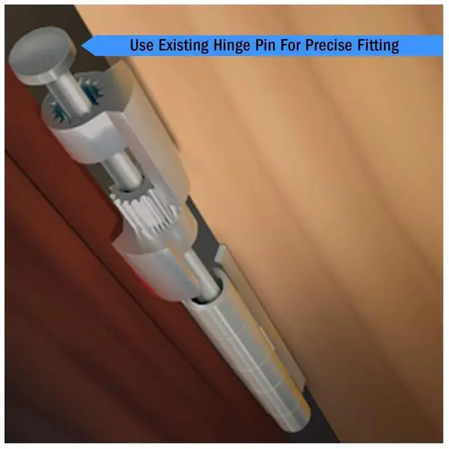 Alt view image 2 of 5 - Door Saver 3 III Hinge Pin Stop for Residential Doors Fits All 3"" to 4-1/2"" Hinges (Satin Nickel)