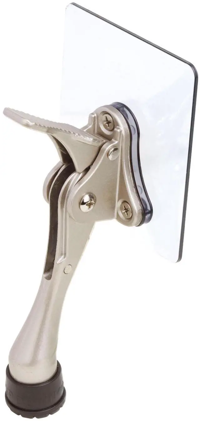 Main image of Door Stopper with Adhesive Bracket Stickers, No Drilling or Tools Needed, Available for All Doors, Door Holder, Heavy Door Stop, KickDown Door Stoppers, Bottom of Door (Satin Nickel/Bracket)