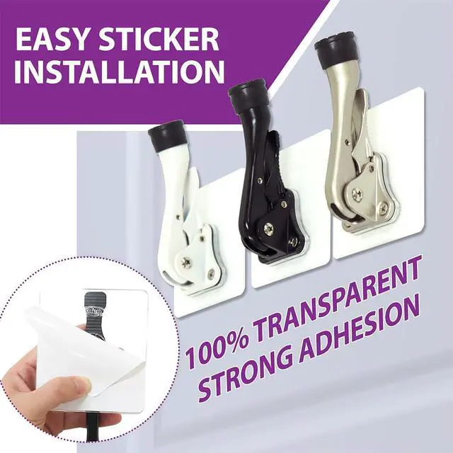 Alt view image 4 of 7 - Door Stopper with Adhesive Bracket Stickers, No Drilling or Tools Needed, Available for All Doors, Door Holder, Heavy Door Stop, KickDown Door Stoppers, Bottom of Door (Satin Nickel/Bracket)