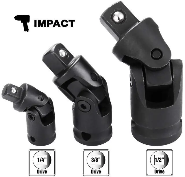 Alt view image 3 of 5 - Impact Universal Joint Set, Cr-V,3 Pieces