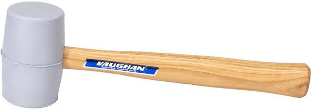 Alt view image 2 of 4 - Solid Rubber Mallet, 20 Oz, Assembled in the USA, Rubber Hammer | Solid Rubber Head, 2-1/4 Inch Diameter, 11 Inch Hardwood Handle, High-Impact Strength, Non-Marring, Mallet Hammer, VN57432