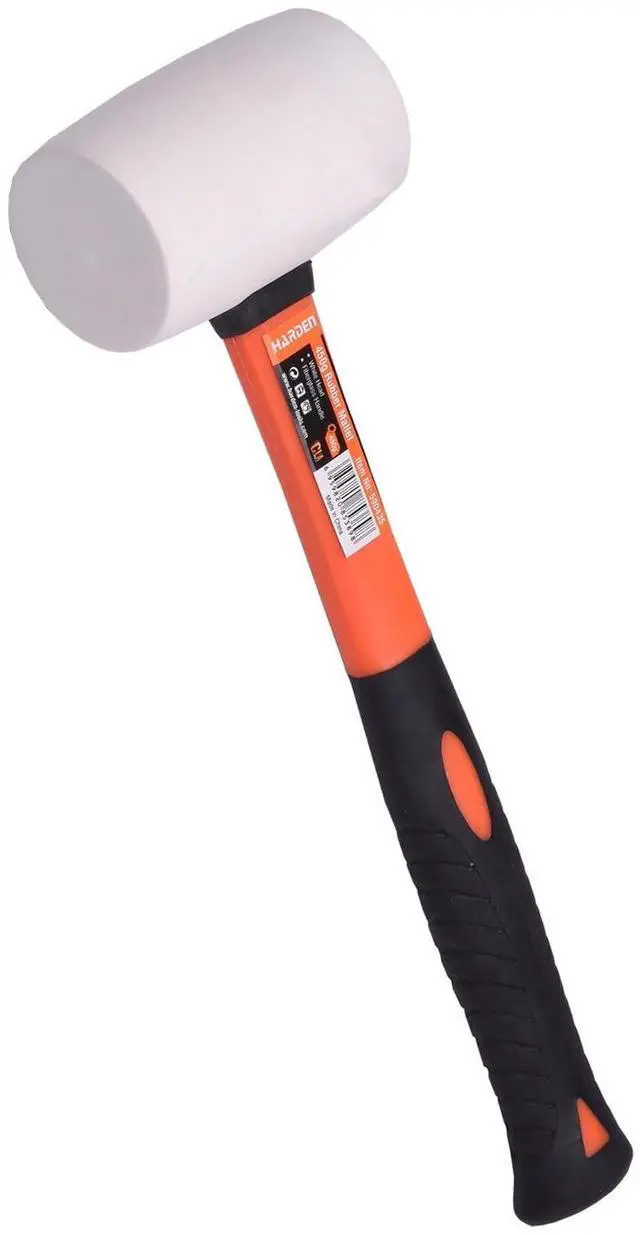 Main image of White Rubber Mallet Hammer - Non marking - Durable Eco-Friendly Hammer for Flooring, Camping, Tent Stakes, Woodworking, Pavers - Ergo Grip Handle - Flat Surface Head (16 oz)