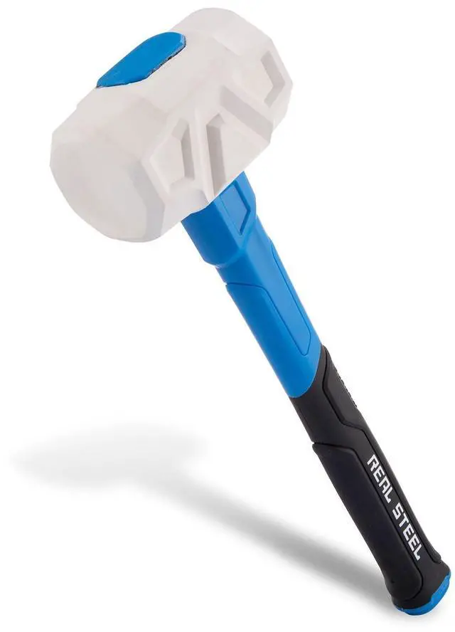 Main image of Rubber Mallet Hammer 16 OZ White Rubber Hammer with Solid Head, Double-faced Mallets for Flooring, Woodworking, Camping, Automotive 0319