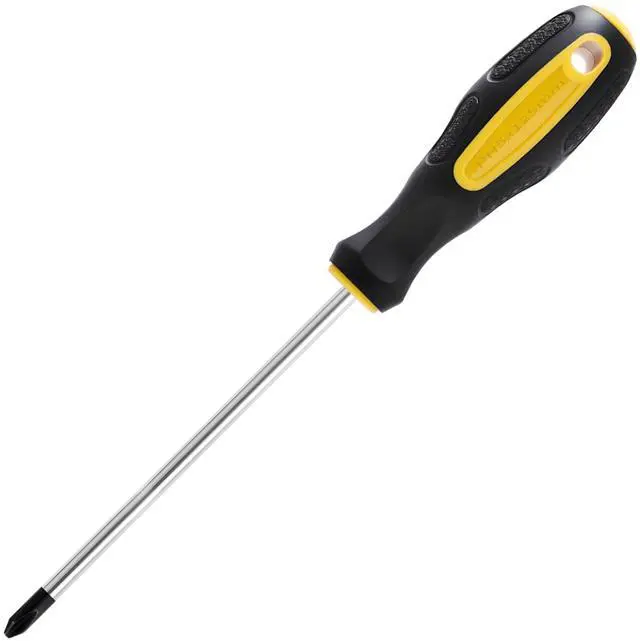 Main image of Ph2 x 5 Inch Phillips Screwdriver, Magnetic Tip | Cross Head Screwdriver, Magnetic Extended Screwdrivers, with Round Shaft Non Slip Comfortable Handle, #2 x 125mm