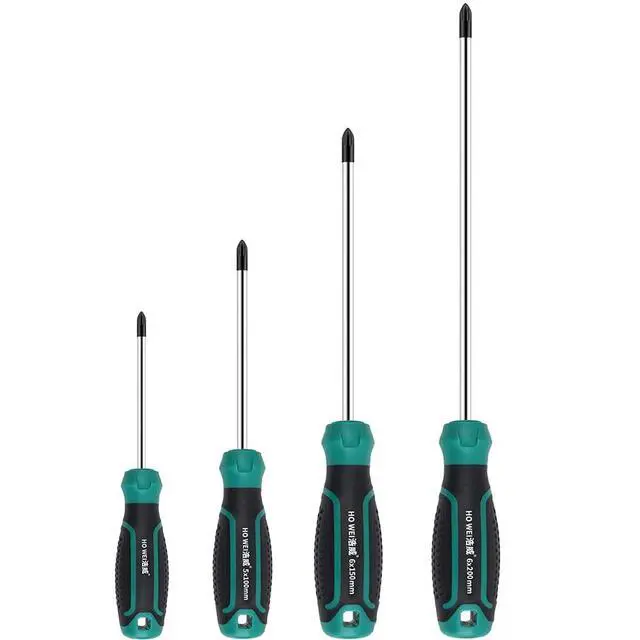 Main image of 4-Piece Phillips Screwdriver Set, Magnetic Cross Head Screwdrivers, Soft Ergonomic Grip | Precision PH0 PH1 PH2 Driver Tool