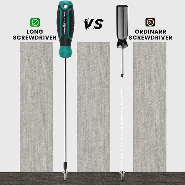 Alt view image 4 of 7 - 2-Piece 8" Long PH2 Phillips Screwdriver Set, Long & Short Magnetic Screwdriver Set