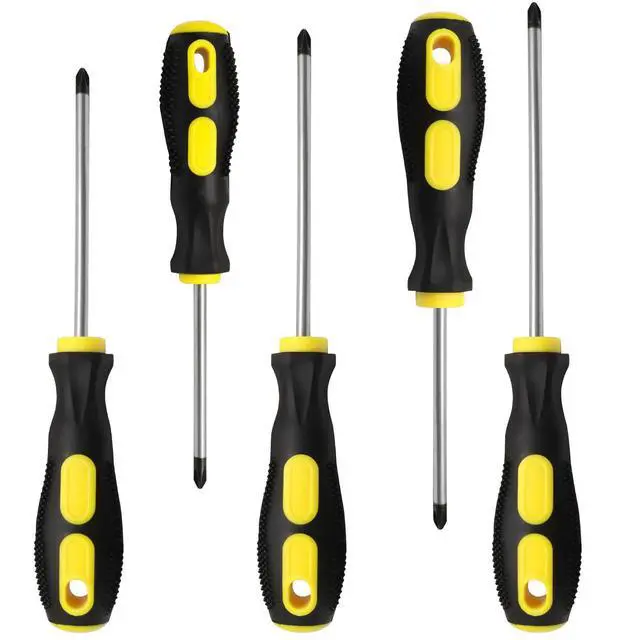 Alt view image 7 of 7 - 5 Pcs Phillips Screwdriver Set with Magnetic Tips | Standard & Precision Sizes, Soft Ergonomic Grip, For Electronics & General Repair
