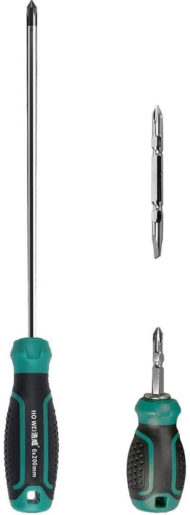 Main image of 2-Piece 8" Long PH2 Phillips Screwdriver Set, Long & Short Magnetic Screwdriver Set