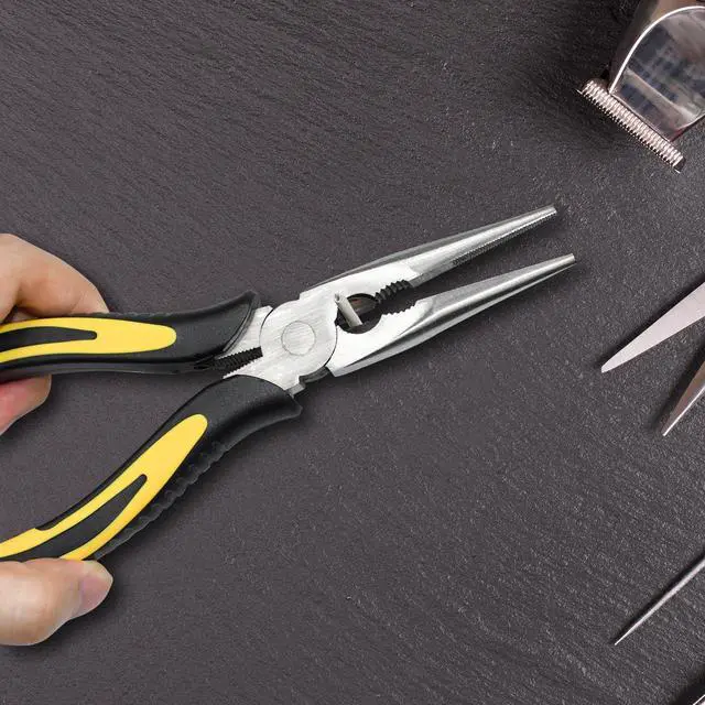 Alt view image 7 of 7 - Long Needle Nose Pliers-6''&8'', with Wire Cutter, 2pcs | Strong Cutting Force,Paper Clamp Precision, High Carbon Steel,Long Nose Cutting Pliers for Home, Fishing, Jewelry, Crafts