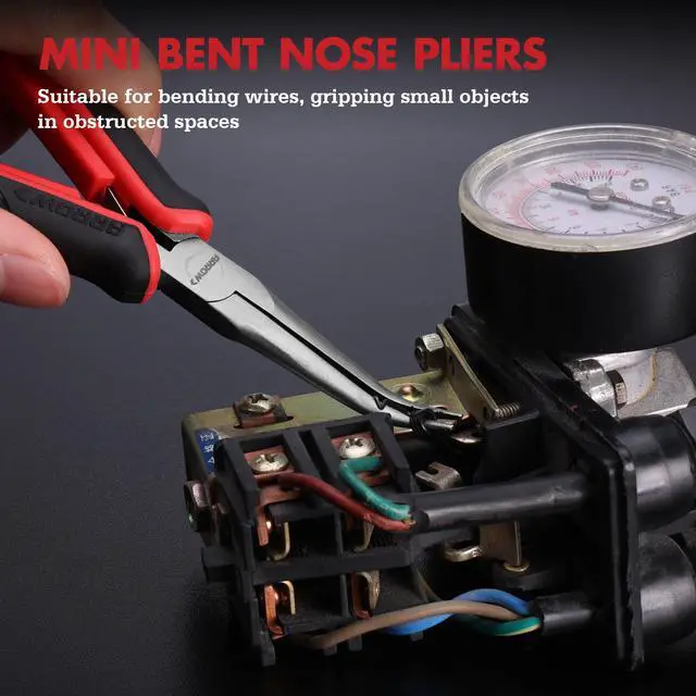Alt view image 4 of 7 - 2-Piece 6" Needle Nose Pliers Set, Mini Long & Bent Nose Pliers | Small Needle Nose Pliers, Jewelry Making, Wire Wrapping, Wire Bending, Small Object Gripping