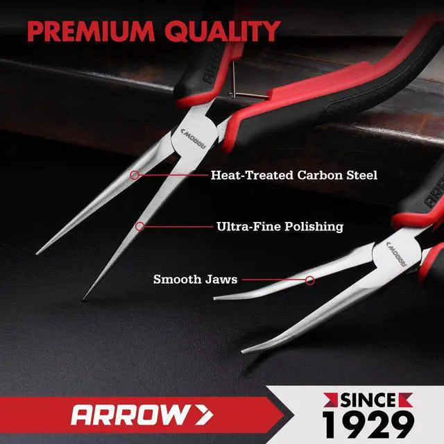Alt view image 7 of 7 - 2-Piece 6" Needle Nose Pliers Set, Mini Long & Bent Nose Pliers | Small Needle Nose Pliers, Jewelry Making, Wire Wrapping, Wire Bending, Small Object Gripping