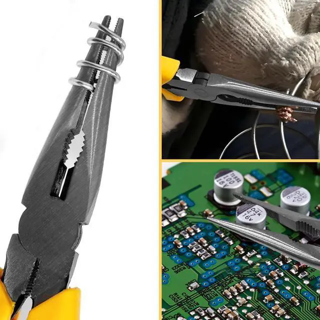 Alt view image 2 of 7 - Needle Nose Pliers with Wire's Cutter - Long Nose pliers, Needlenose Pliers,Needle-nose Pliers, Needle Nose Plyers can Screw Loose Nuts and Wind/Cutter Wire's ect.8.1 in