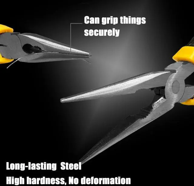 Alt view image 5 of 7 - Needle Nose Pliers with Wire's Cutter - Long Nose pliers, Needlenose Pliers,Needle-nose Pliers, Needle Nose Plyers can Screw Loose Nuts and Wind/Cutter Wire's ect.8.1 in