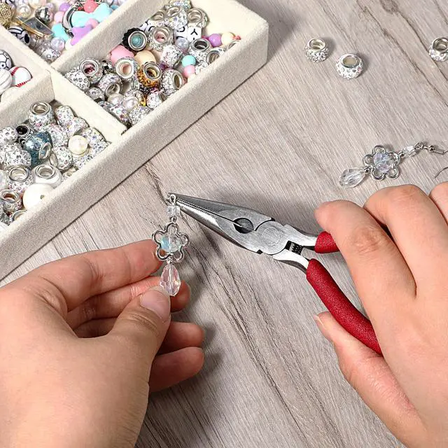 Alt view image 4 of 7 - Needle Nose Pliers 5" Long Nose Pliers Set with Side Cutter and Spring for Cutting Wire Craft Jewelry Making(6 Packs)