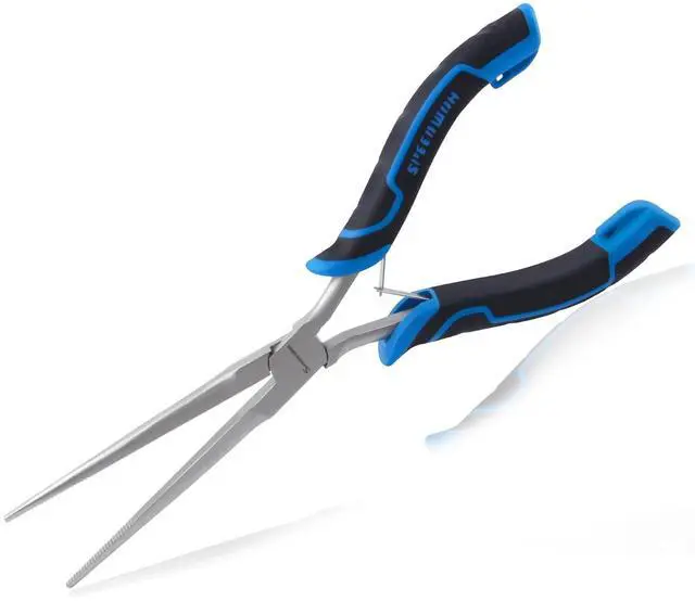 Main image of Long Reach Needle Nose Pliers, Extra Long Jaw, Serrated Jaw | Thin Design, Jewelry Making, Wire Bending, Small Object Gripping, Narrow Place Work, Needle Remover Plier