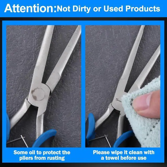 Alt view image 7 of 7 - Long Reach Needle Nose Pliers, Extra Long Jaw, Serrated Jaw | Thin Design, Jewelry Making, Wire Bending, Small Object Gripping, Narrow Place Work, Needle Remover Plier