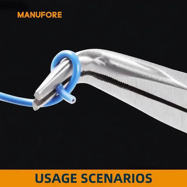 Alt view image 5 of 7 - 11-Inch Long Reach Needle Nose Pliers, Straight, 45° & 90° Bent | 3-Piece Set, Comfort Grip for Better Control, High Carbon Steel, Great for Narrow Tight Spaces, Automotive Repair
