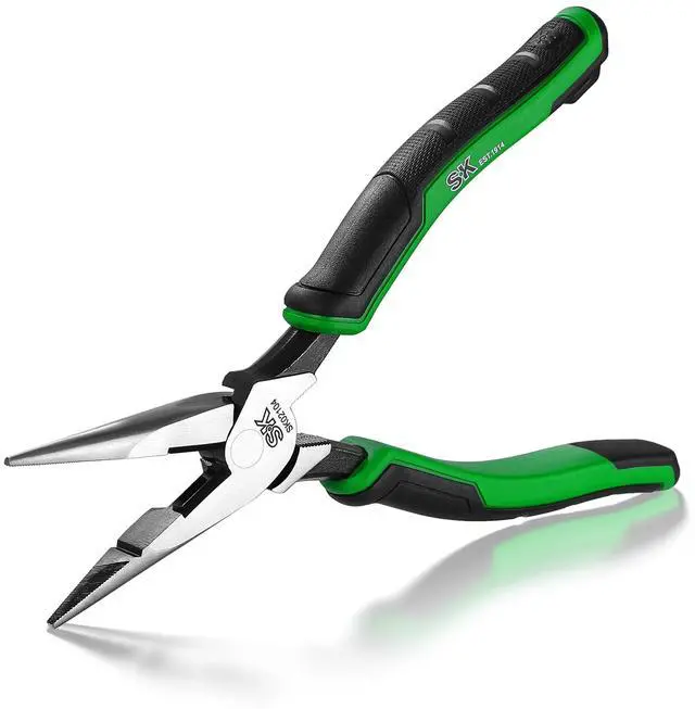 Main image of 8-Inch Needle Nose Pliers, Long Nose Pliers, Twill Teeth & Nali Holder | Laser Hardened Cutting Edges, High Leverage, Hot Rivet, Ergonomic Anti-slip Handle for Comfortable Grip, High Carbon Steel