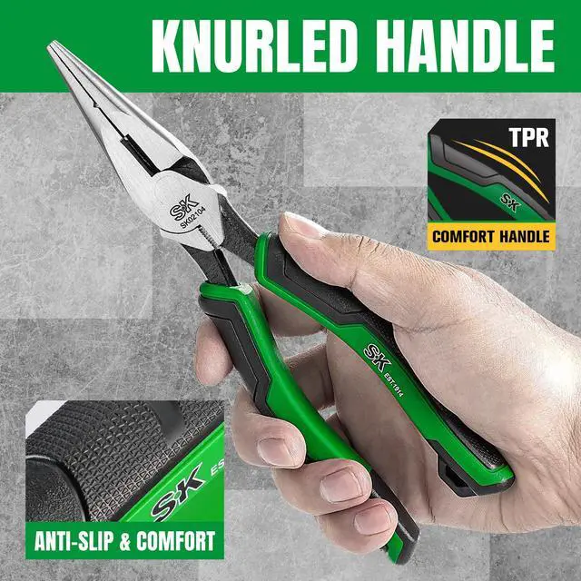 Alt view image 5 of 7 - 8-Inch Needle Nose Pliers, Long Nose Pliers, Twill Teeth & Nali Holder | Laser Hardened Cutting Edges, High Leverage, Hot Rivet, Ergonomic Anti-slip Handle for Comfortable Grip, High Carbon Steel