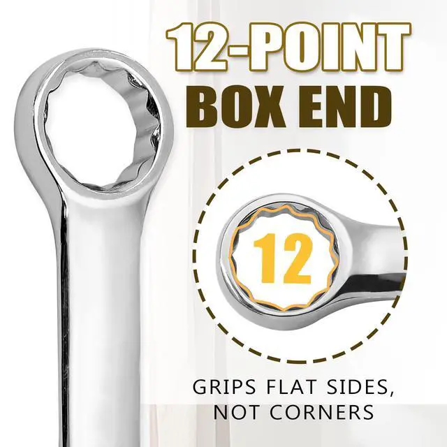 Alt view image 4 of 7 - 17mm Metric Combination Wrench | 12-Point Design, Chrome Vanadium Steel, Industrial, Gear Wrench