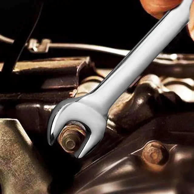 Alt view image 6 of 7 - 17mm Metric Combination Wrench | 12-Point Design, Chrome Vanadium Steel, Industrial, Gear Wrench