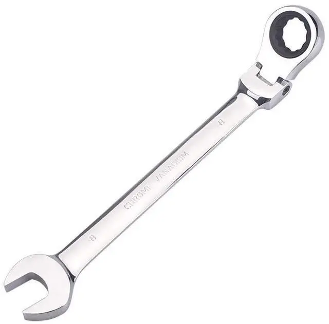 Main image of 8mm Metric Flex-Head Ratchet Wrench,Box End Head 72-Tooth Ratcheting Combination Wrench Spanner