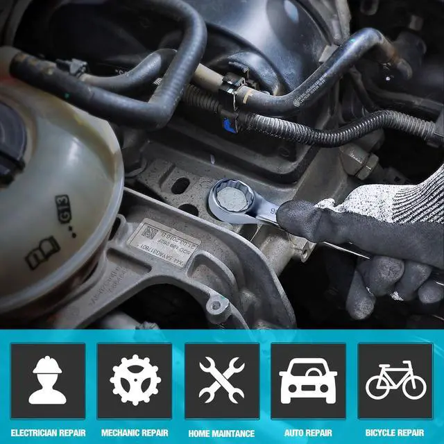 Alt view image 7 of 7 - 9/16" Combination Wrench, SAE | CR-V Constructed, Mirror Polish, 12-Point, 15-Degree Offset