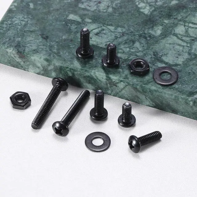 Alt view image 7 of 7 - 381Pcs Machine Screws Nuts and Bolts Assortment Kit, #6-32/#8-32/#10-24 Phillips Pan Head Assorted Black Oxide 304 Stainless Steel Bolts & Nuts & Flat Washers, with Case