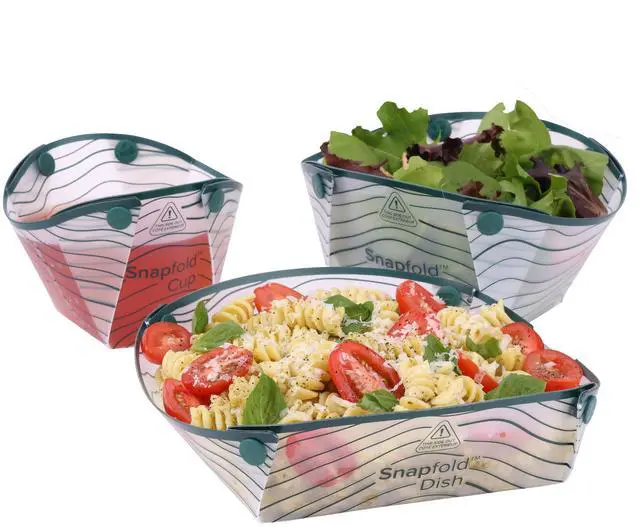 Main image of Snapfold Solo Pack 3-Piece Collapsible Tableware Set Lightweight 4 oz, Leakproof, Compact Camping Gear for Backpacking, Hiking, and Outdoors, Includes Foldable Cup, Bowl, and Dish