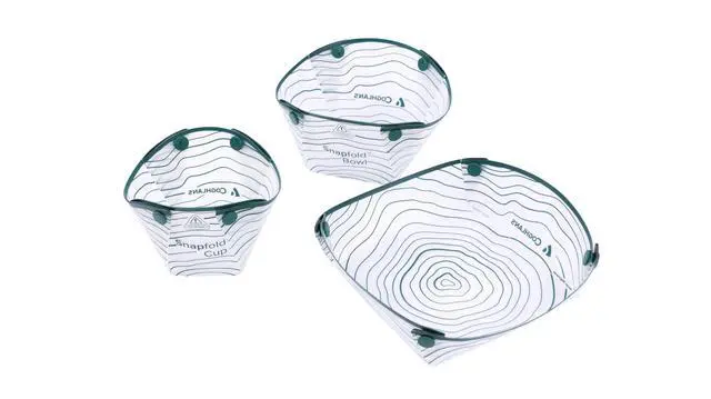 Alt view image 4 of 6 - Snapfold Solo Pack 3-Piece Collapsible Tableware Set Lightweight 4 oz, Leakproof, Compact Camping Gear for Backpacking, Hiking, and Outdoors, Includes Foldable Cup, Bowl, and Dish
