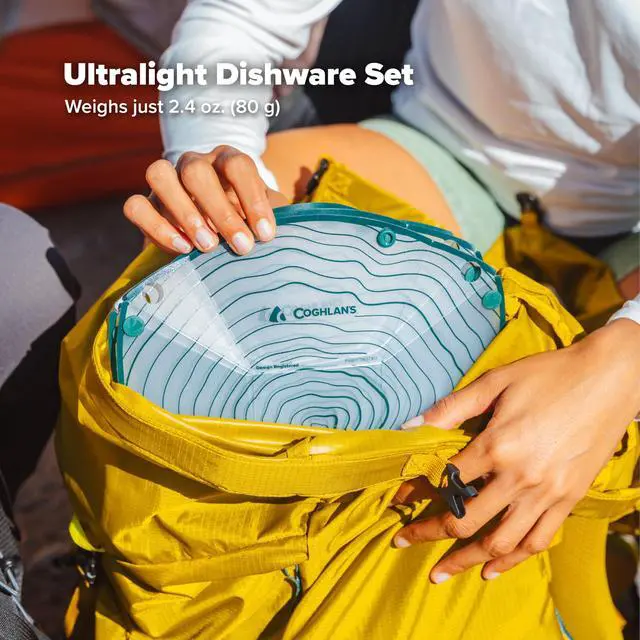 Alt view image 3 of 6 - Snapfold Solo Pack 3-Piece Collapsible Tableware Set Lightweight 4 oz, Leakproof, Compact Camping Gear for Backpacking, Hiking, and Outdoors, Includes Foldable Cup, Bowl, and Dish