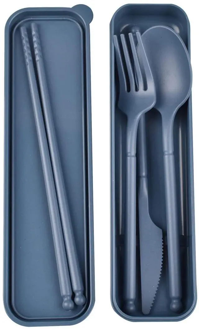 Main image of Travel Utensils, Reusable Utensils Set with Case, Camping Plastic Cutlery | Knife Forks Spoon Tableware with Chopsticks, Portable Cutlery Set for Travel Picnic Camping or Daily Use